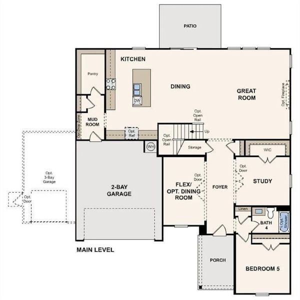 2D floor plan layout of this home in Windsong Estates, McDonough, GA (Image 4).