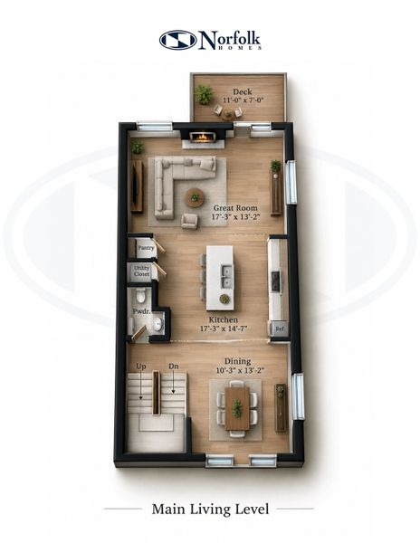 2D floor plan layout of this home in Bristol Ridge Townhomes, Ann Arbor, MI (Image 6).