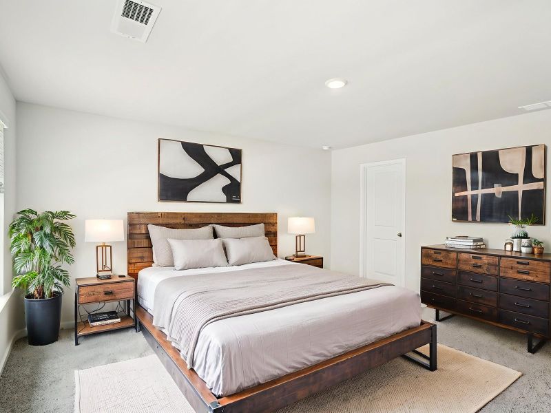 The Lancaster floorplan with the Calm Burlap interior package.