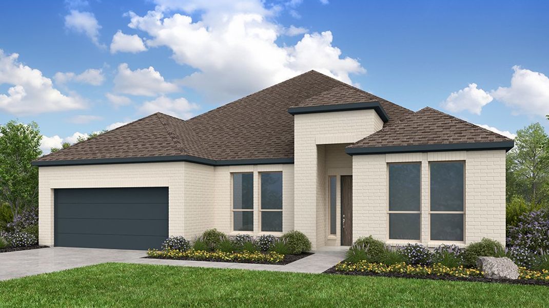 Representative exterior photo of a completed home built from the Pewter by Taylor Morrison in Cross Creek Meadows, Celina, TX (Image 14).