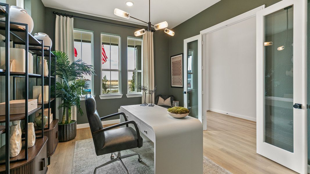 Representative furnished interior of a home built from the Rosewood by DRB Homes in Brookewater, Rosenberg (Image 6).