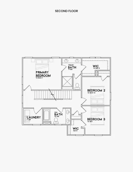 2D floor plan layout for the Lily by Red Cedar Homes in Cedars at First Street, Huntersville, NC (Image 3).