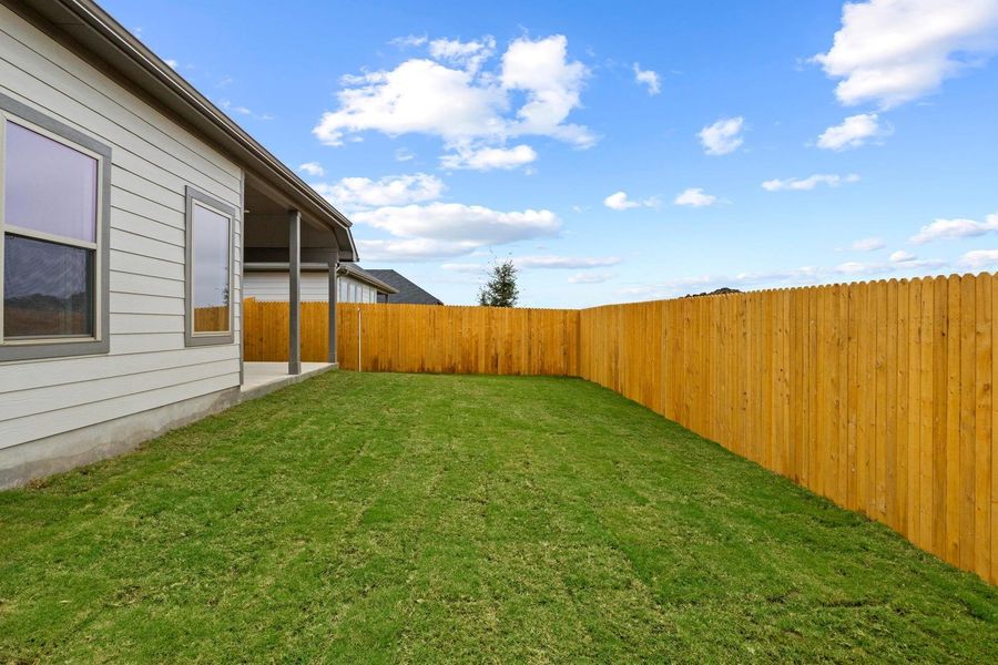 Exterior details and patio area of a home in Prairie Winds, Hutto (Image 25). Exterior details and patio area of a home in Prairie Winds, Hutto (Image 25).