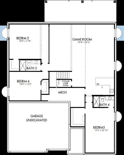 2D floor plan layout of this home in Wolf Ranch - Enclave Collection, Colorado Springs, CO (Image 3). 2D floor plan layout of this home in Wolf Ranch - Enclave Collection, Colorado Springs, CO (Image 3).