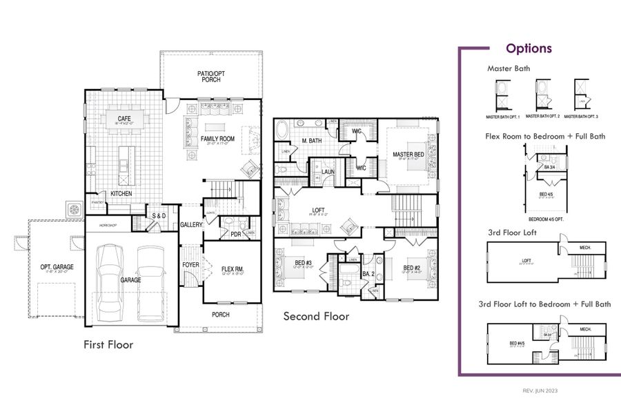 2D floor plan layout for the Maywood I by Hunter Quinn Homes in Indigo Place, North Charleston, SC (Image 5).