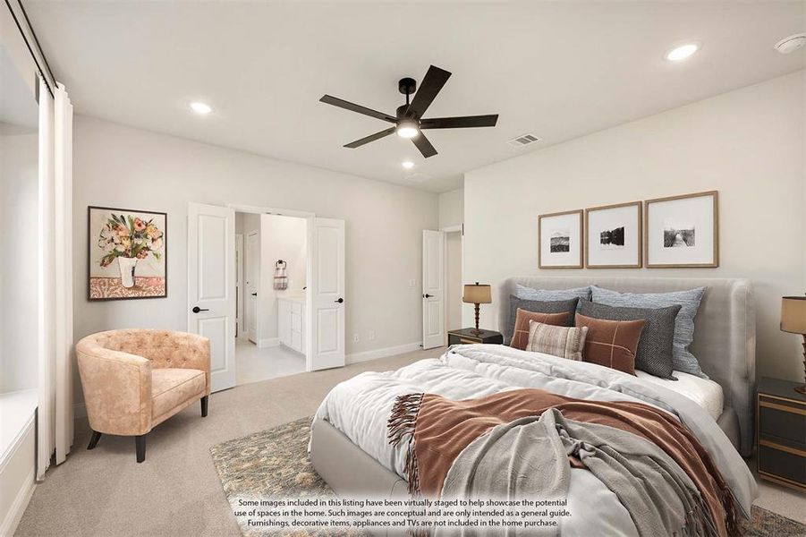 Furnished interior view inside a new home in Meadow Vista 60-65, Anna (Image 11). Furnished interior view inside a new home in Meadow Vista 60-65, Anna (Image 11).