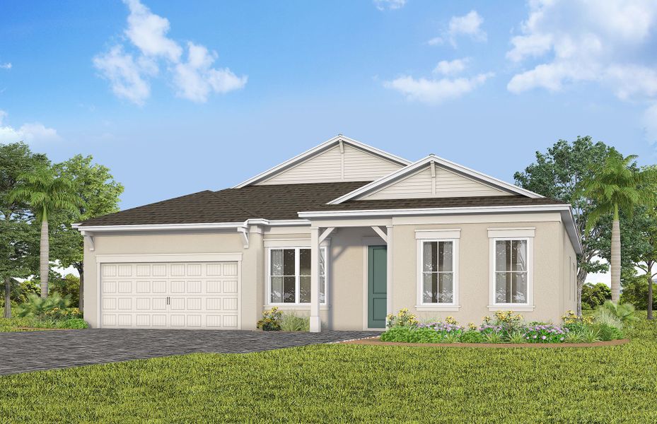 Representative exterior photo of a completed home built from the Merlot by Pulte Homes in Lakehaven Estates, Clermont, FL (Image 1). Representative exterior photo of a completed home built from the Merlot by Pulte Homes in Lakehaven Estates, Clermont, FL (Image 1).