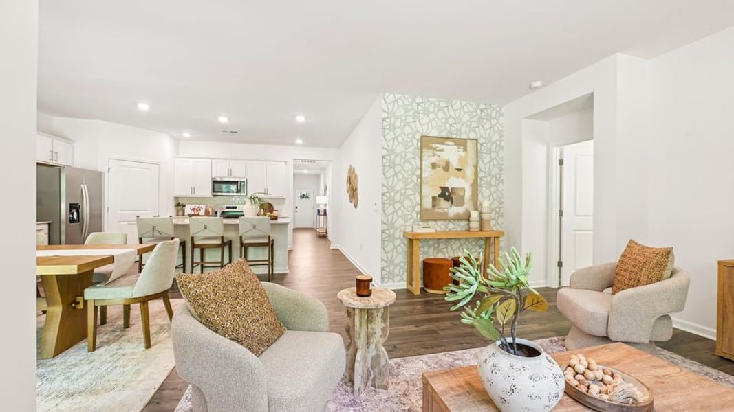 Representative furnished interior of a home built from the Cali by D.R. Horton in The Villas at Laurel Oaks, Sanford (Image 9). Representative furnished interior of a home built from the Cali by D.R. Horton in The Villas at Laurel Oaks, Sanford (Image 9).