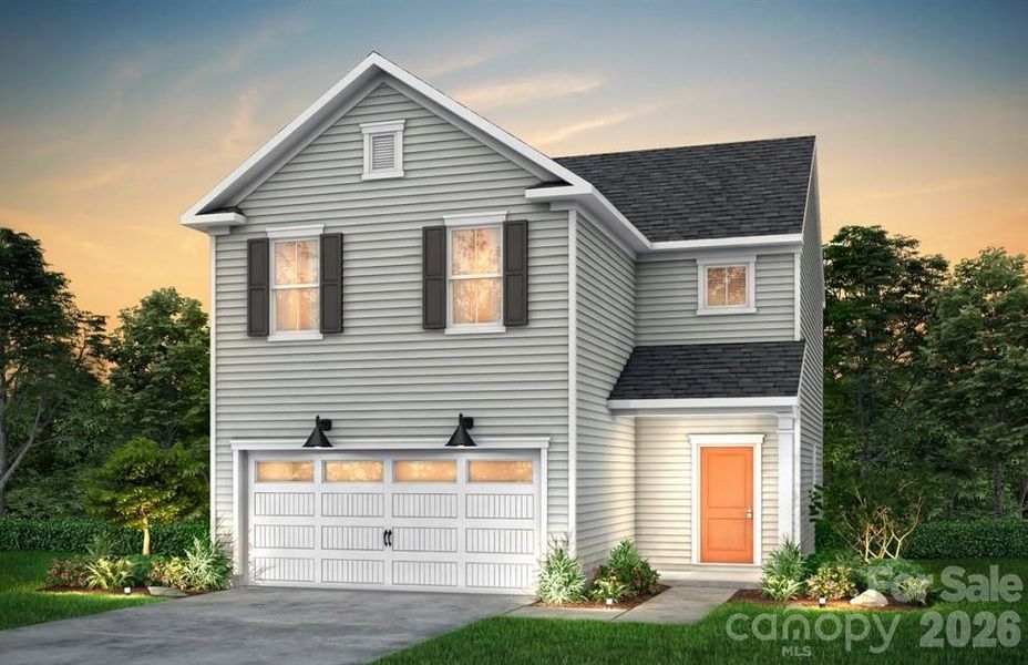 Front exterior of a new home in Parkside Crossing, Charlotte, NC, highlighting curb appeal (Image 1). Front exterior of a new home in Parkside Crossing, Charlotte, NC, highlighting curb appeal (Image 1).
