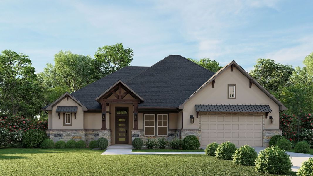Front exterior of a home in the Country Village Estates community, located in Castroville, TX (Image 4). Front exterior of a home in the Country Village Estates community, located in Castroville, TX (Image 4).