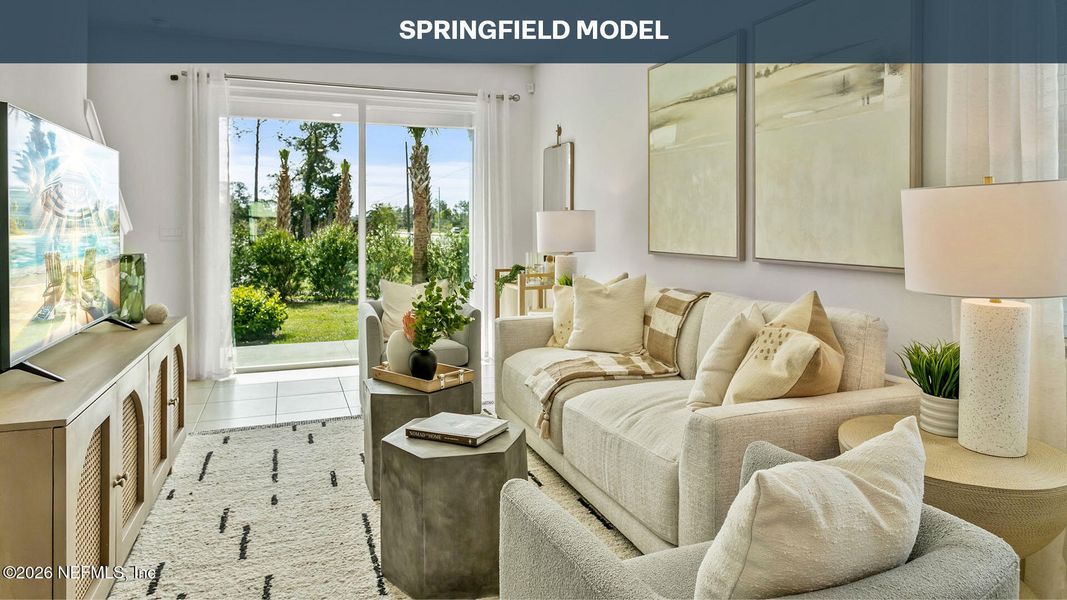 Furnished interior view inside a new home in Cordera Townhomes, St. Augustine (Image 13).