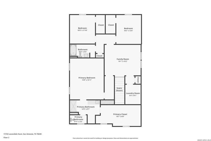 2D floor plan layout of this home in Laurel Vistas, San Antonio, TX (Image 6).