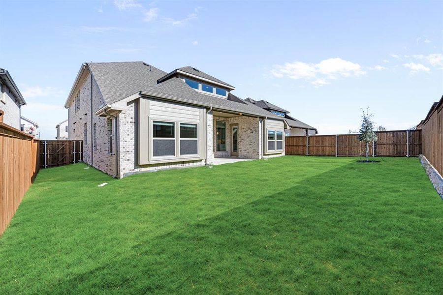 Exterior details and patio area of a home in Creekview Meadows, Pilot Point (Image 25). Exterior details and patio area of a home in Creekview Meadows, Pilot Point (Image 25).