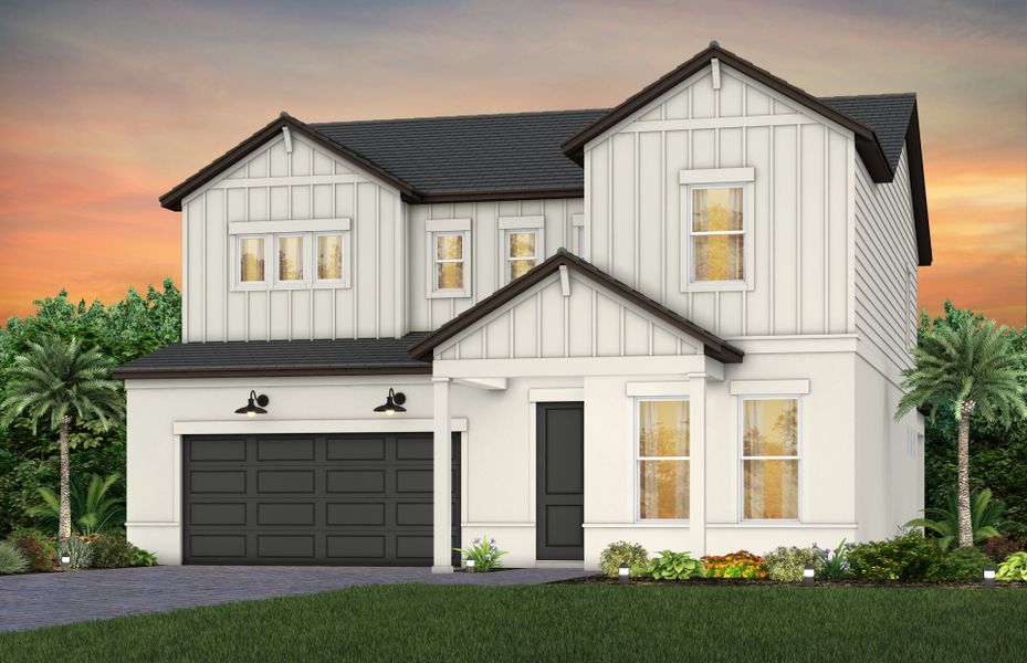 Representative exterior photo of a completed home built from the Wynfield by Pulte Homes in Two Rivers, Zephyrhills, FL (Image 8).