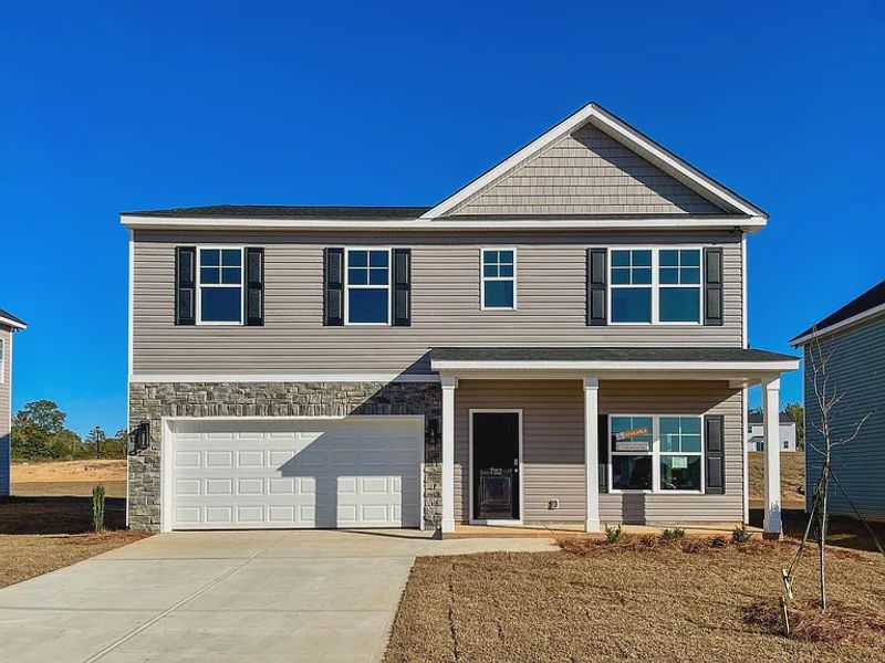 Front exterior of a new home in Portrait Hills, Aiken, SC, highlighting curb appeal (Image 1).