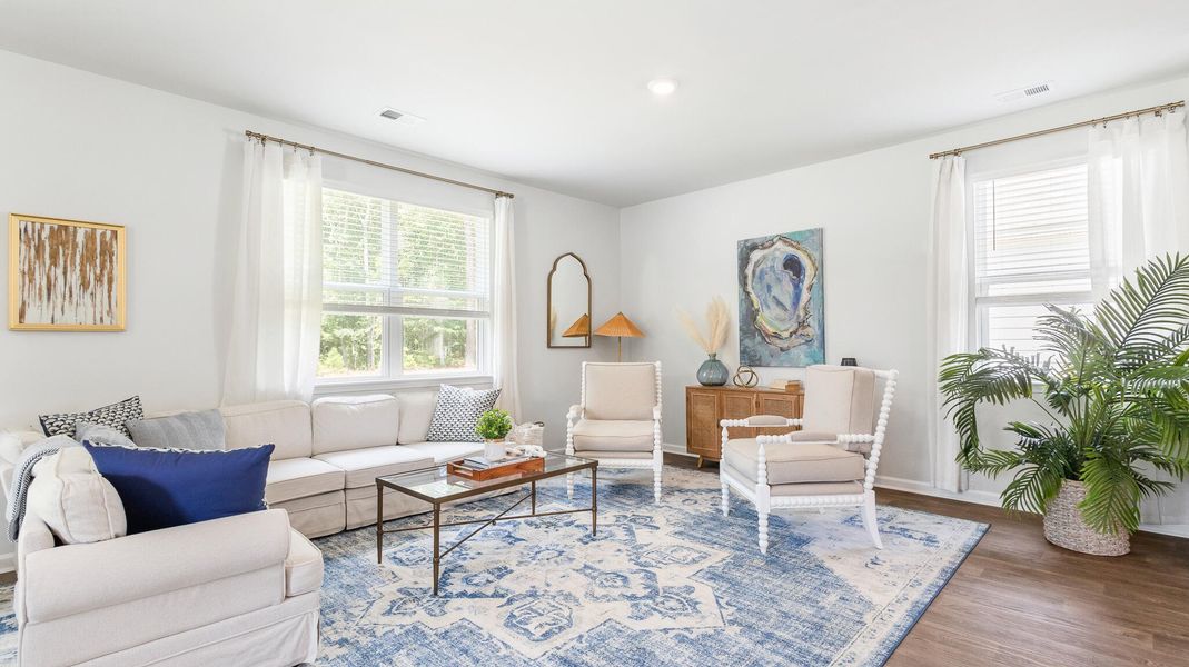 Furnished interior view inside a new home in Hillcrest, Ravenel (Image 4). Furnished interior view inside a new home in Hillcrest, Ravenel (Image 4).