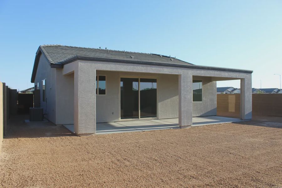 Exterior details and patio area of a home in Camilo at Santana, Yuma (Image 3).