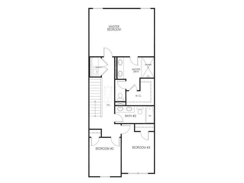 2D floor plan layout for the The Savannah by Stephen Elliott Homes in The Reserve at Clocktower, Douglasville, GA (Image 4).