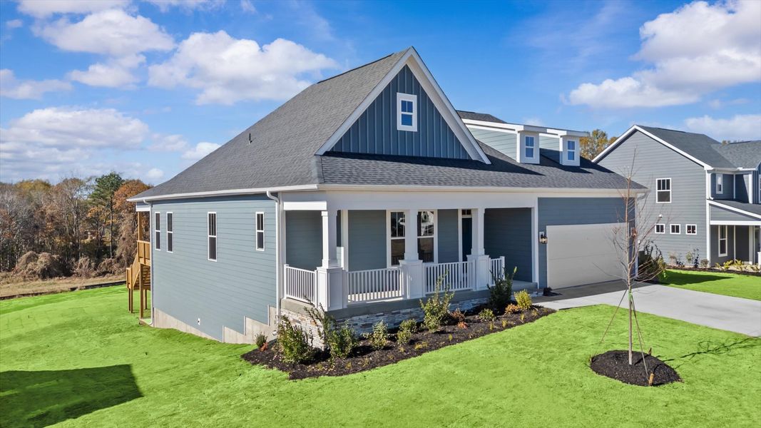 Exceptional home with tasteful exterior finishes and a thoughtfully designed façade