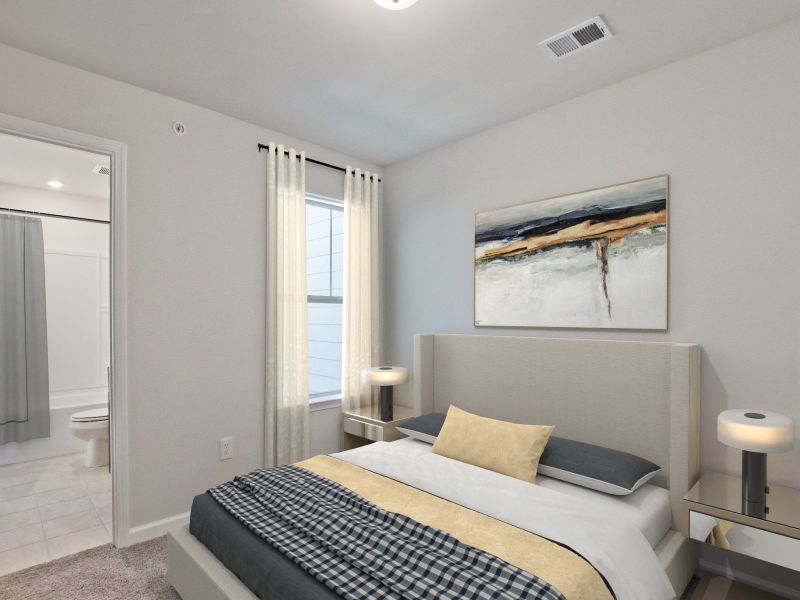 Secondary bedroom in the Carmine floorplan at a Meritage Homes community in Atlanta, GA.