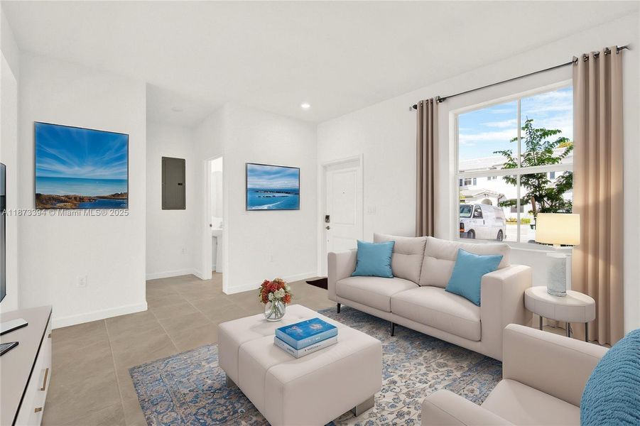 Furnished interior view inside a new home in Cedar Pointe: Cypress Collection, Homestead (Image 11).