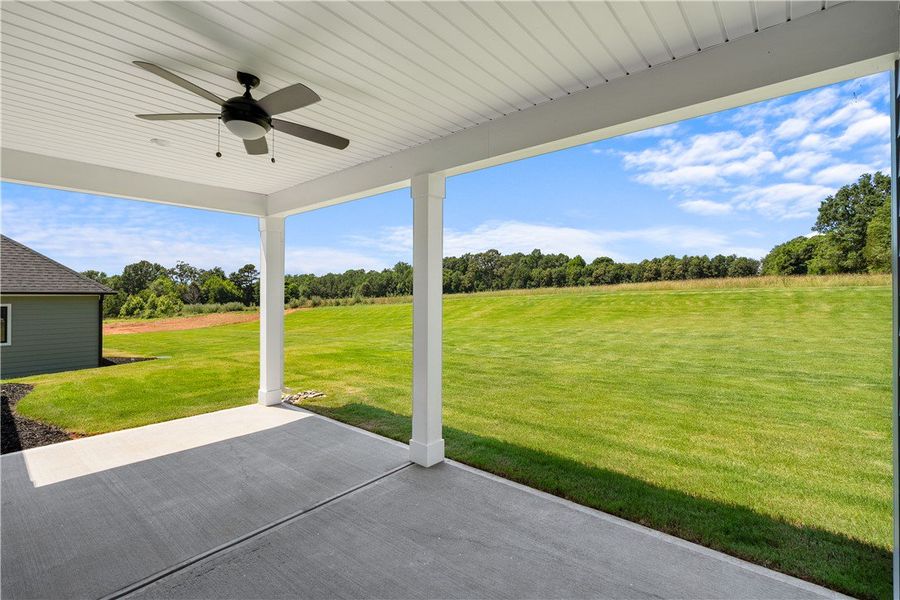 Enjoy outdoor living with a spacious covered patio