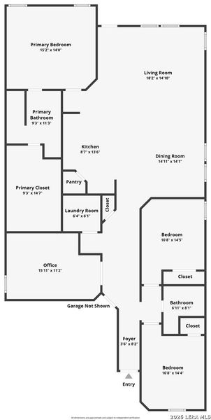 2D floor plan layout of this home in Hidden Trails, Bulverde, TX (Image 5).