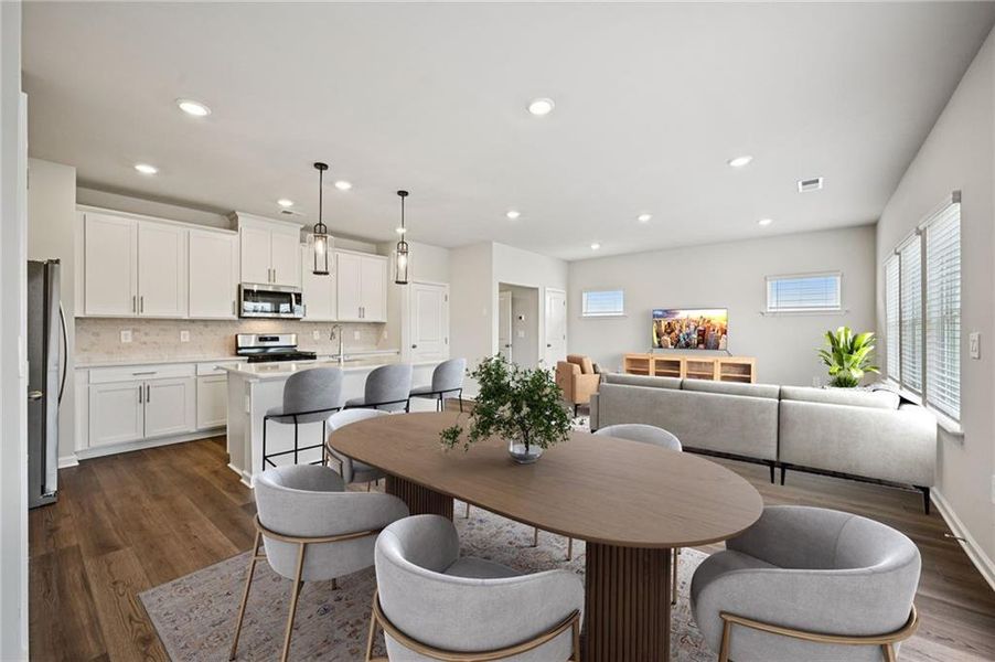 Furnished interior view inside a new home in Avalon - Reserve Series, Conyers (Image 8). Furnished interior view inside a new home in Avalon - Reserve Series, Conyers (Image 8).