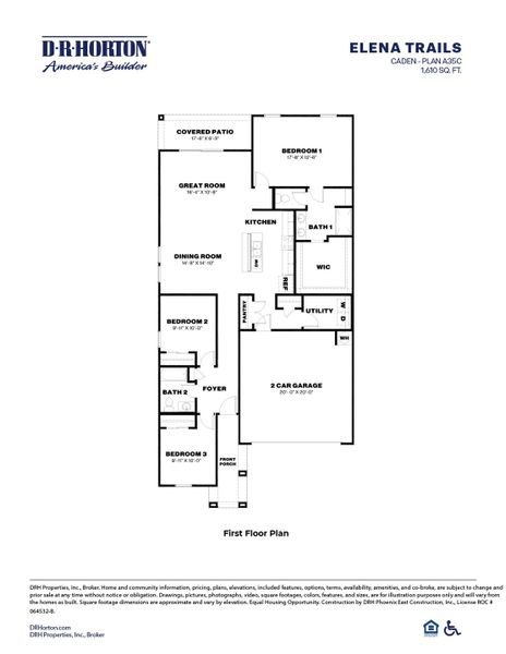 2D floor plan layout of this home in Elena Trails, Maricopa, AZ (Image 3).