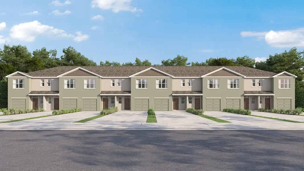 Front exterior of a new home in Ruskin Preserve, Ruskin, FL, highlighting curb appeal (Image 23).