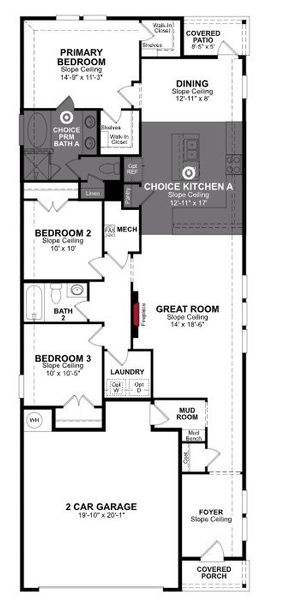 2D floor plan layout of this home in Saratoga, Aubrey, TX (Image 2).