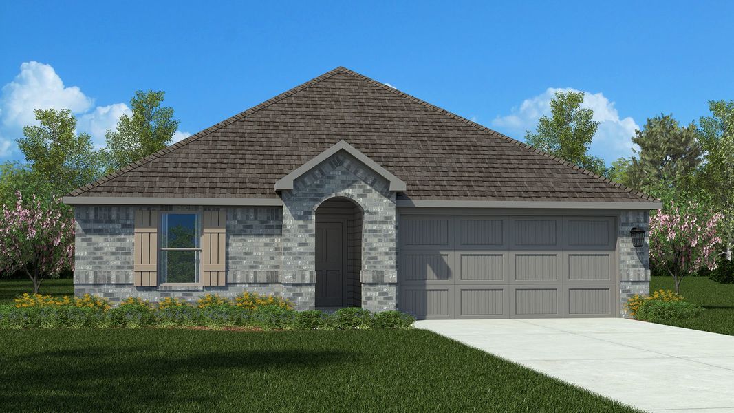 Representative exterior photo of a completed home built from the Justin by D.R. Horton in Saratoga, Granbury, TX (Image 2). Representative exterior photo of a completed home built from the Justin by D.R. Horton in Saratoga, Granbury, TX (Image 2).