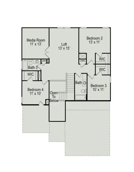 2D floor plan layout of this home in Fulshear Lakes, Fulshear, TX (Image 4). 2D floor plan layout of this home in Fulshear Lakes, Fulshear, TX (Image 4).