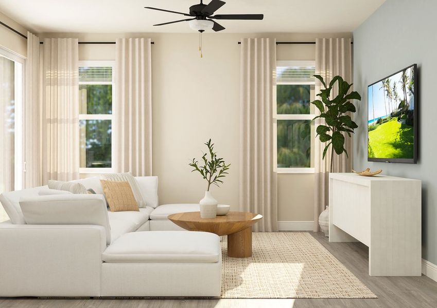 Inviting family room for entertaining. Inviting family room for entertaining.