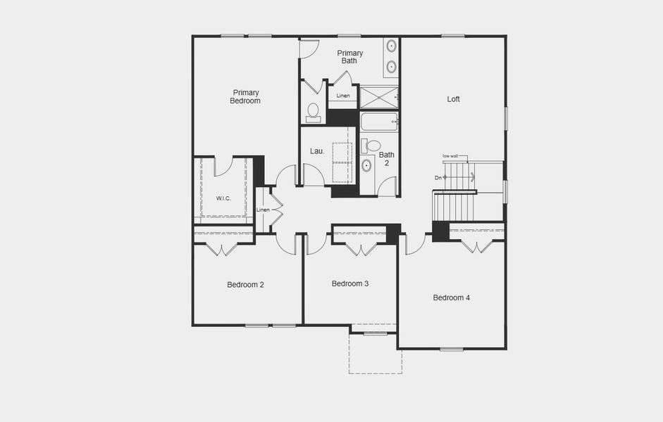 2D floor plan layout for the 2539 Modeled by KB Home in Wellington Pointe Classic, Monroe, NC (Image 17). 2D floor plan layout for the 2539 Modeled by KB Home in Wellington Pointe Classic, Monroe, NC (Image 17).