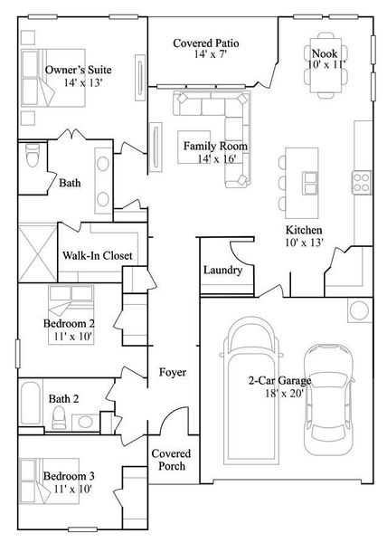 2D floor plan layout of this home in Scotts Bend, Baytown, TX (Image 2). 2D floor plan layout of this home in Scotts Bend, Baytown, TX (Image 2).