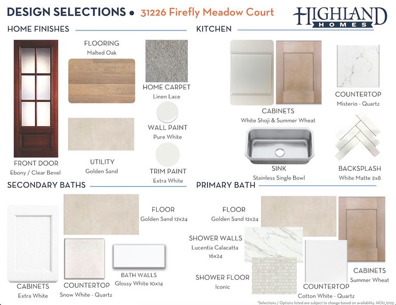 Sample of building materials used in homes in Jordan Ranch, Fulshear (Image 50).