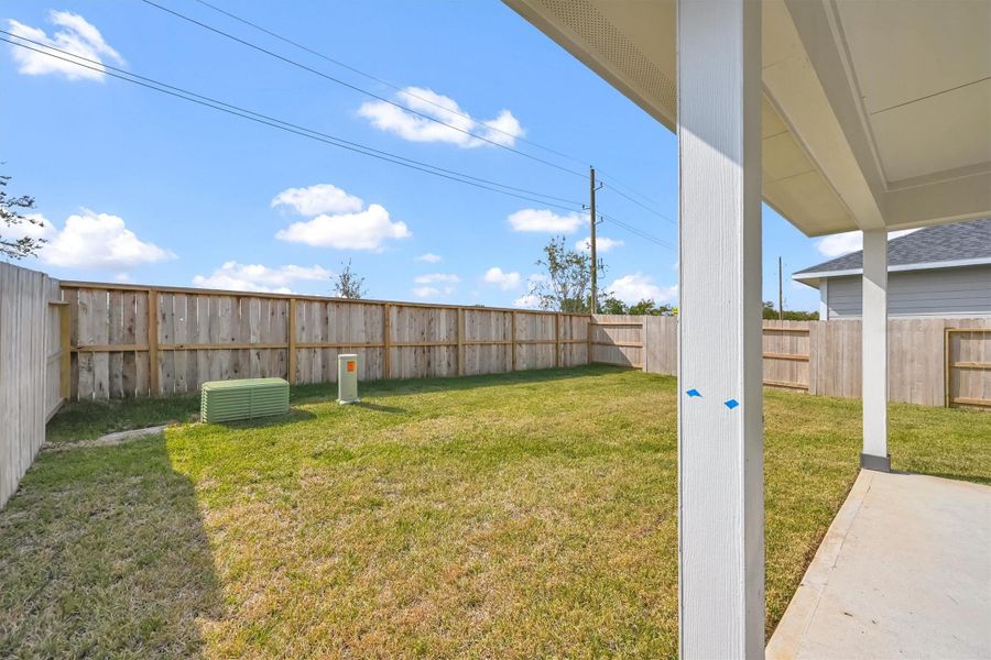 Exterior details and patio area of a home in La Segarra 40', Brookshire (Image 27). Exterior details and patio area of a home in La Segarra 40', Brookshire (Image 27).