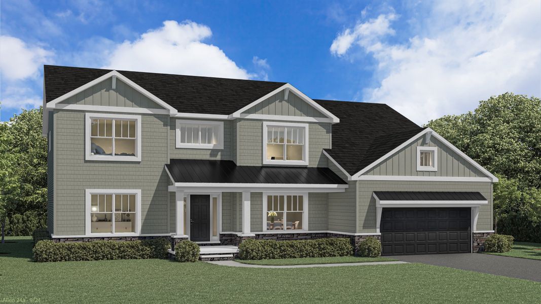 Representative exterior photo of a completed home built from the The Allen by Forbes Capretto Homes in Birdsong Estates, Orchard Park, NY (Image 18).