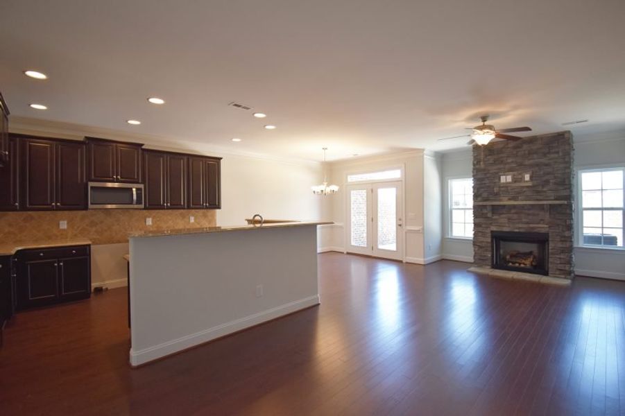 Representative unfurnished interior of a home built from the Cayman X by Keystone Homes NC in Trellises, High Point (Image 48).