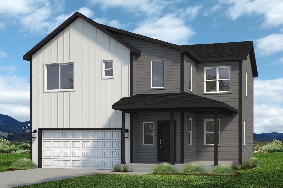 Representative exterior photo of a completed home built from the Welby by Baessler Homes in Liberty Draw, Evans, CO (Image 2). Representative exterior photo of a completed home built from the Welby by Baessler Homes in Liberty Draw, Evans, CO (Image 2).