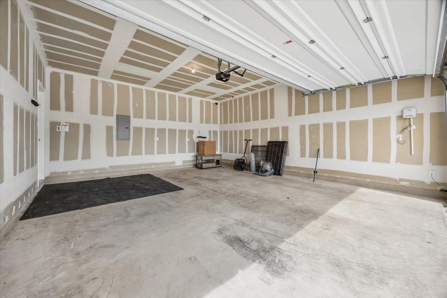 Garage with electric panel