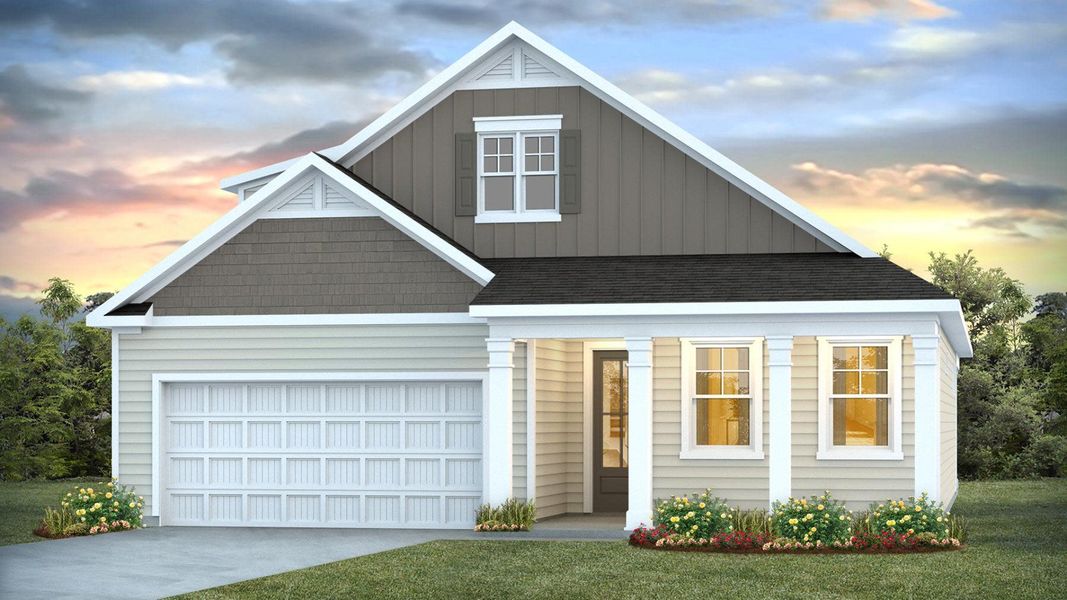 Representative exterior photo of a completed home built from the ARCHER-EXP by D.R. Horton in Lakeview at Kitfield, Moncks Corner, SC (Image 2).