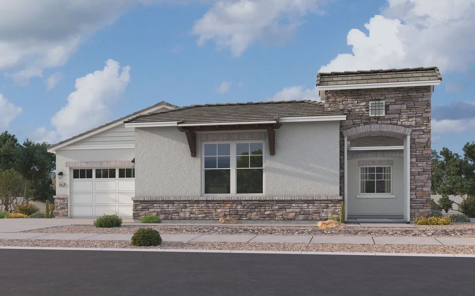 Representative exterior photo of a completed home built from the Barnfield by Elliott Homes in Valencia at Granite Vista, Waddell, AZ (Image 24). Representative exterior photo of a completed home built from the Barnfield by Elliott Homes in Valencia at Granite Vista, Waddell, AZ (Image 24).