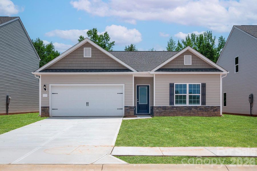 Front exterior of a new home in Knights Bridge, Richburg, SC, highlighting curb appeal (Image 1). Front exterior of a new home in Knights Bridge, Richburg, SC, highlighting curb appeal (Image 1).