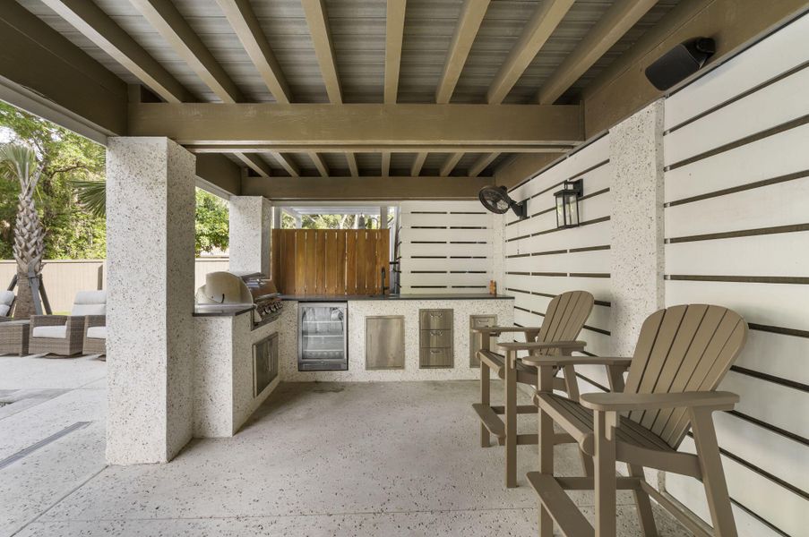 Exterior details and patio area of a home in , Isle Of Palms (Image 40). Exterior details and patio area of a home in , Isle Of Palms (Image 40).