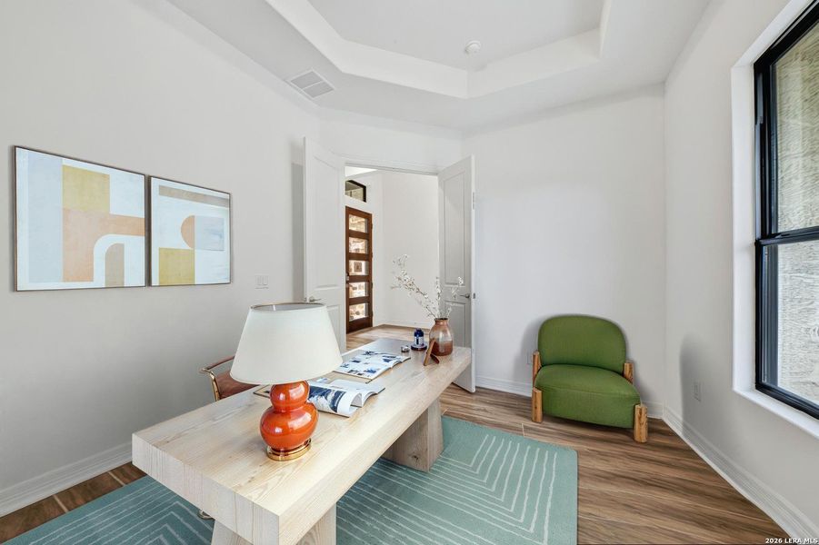 Furnished interior view inside a new home in El Sonido at Campanas, San Antonio (Image 18).