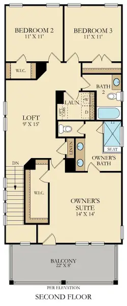 2D floor plan layout of this home in Heron's Walk at Summers Corner: Row Collection, Summerville, SC (Image 3). 2D floor plan layout of this home in Heron's Walk at Summers Corner: Row Collection, Summerville, SC (Image 3).