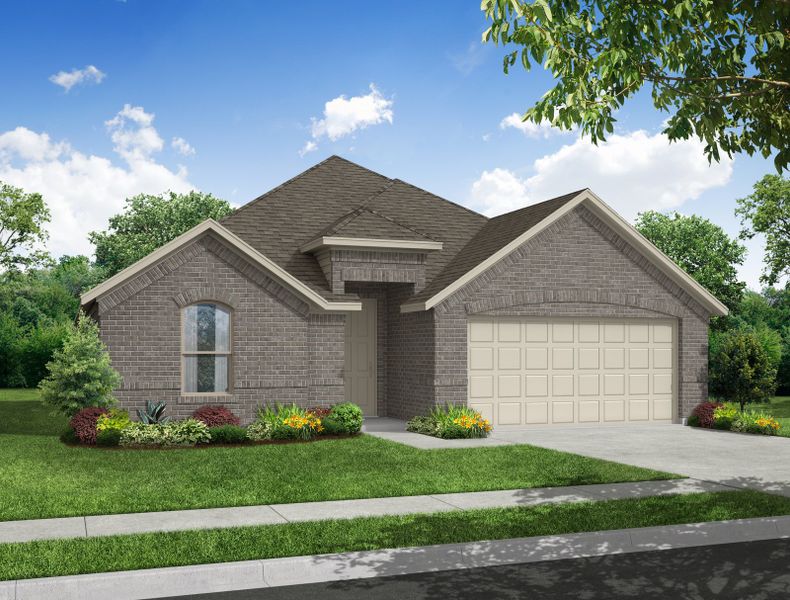 Representative exterior photo of a completed home built from the Chester by Impression Homes in Mercer Meadows, Royse City, TX (Image 2). Representative exterior photo of a completed home built from the Chester by Impression Homes in Mercer Meadows, Royse City, TX (Image 2).