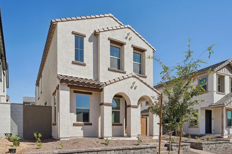 Representative exterior photo of a completed home built from the Pinnacle by Ashton Woods in Union Park at Norterra Phase 2, Phoenix, AZ (Image 24).